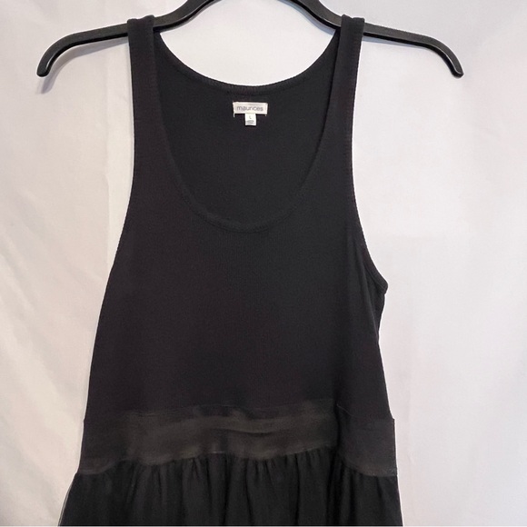 Maurice’s Elegant Black ribbed tank dress with flirty lined skirt large - Picture 2 of 7